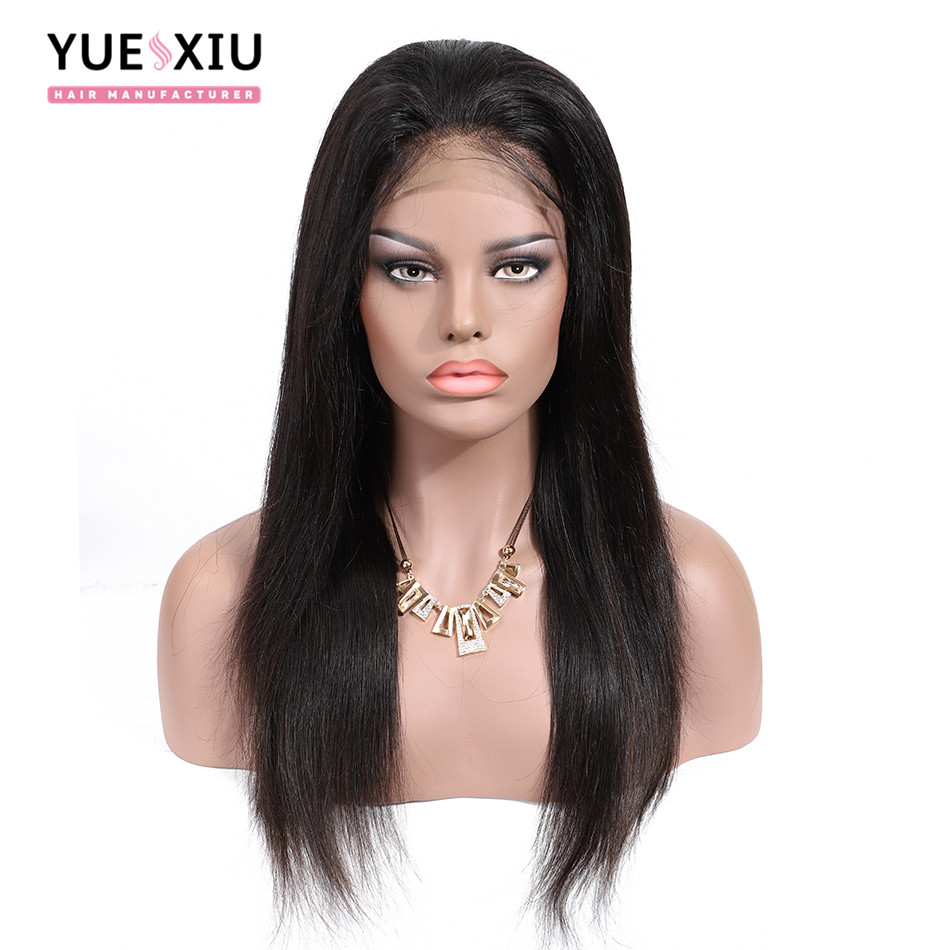 13*4 Lace Front Wig With Baby Hair Brazilian Virgin Human Hair Wigs With Bangs Silky Straight