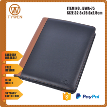 BWA-75 Double color stitching cover fashion file folder/with multifunction mesh holder/tellphone support