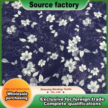 Midnight Blue Floral Crepe De Chine Rayon