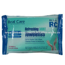 Wet Wipes, Cleanses, Protects, Moisturizes, Refreshing Mint Towelettes
