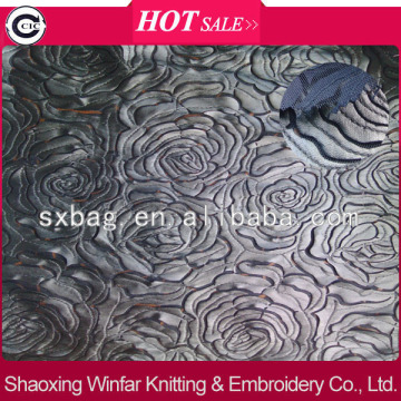 flower patterns lace with leather cutwork embroidery on fabric for lady dress garment