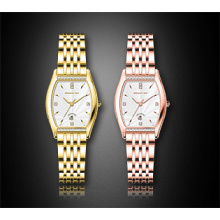 Quadratische Edelstahl-Diamant-Damen-Armbanduhr