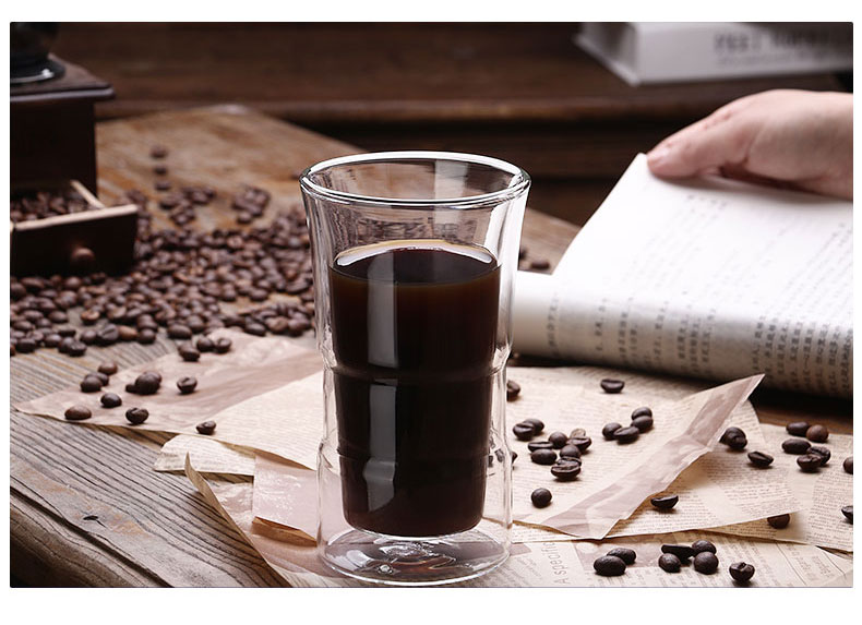 Verre borosilicaté réutilisable à boire tasse à café verres isolés expresso tasses à boissons chaudes