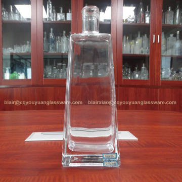 Custom Luxury Square Vodka Bottle Super Flint 750 ML Vodka Glass Bottle