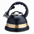 Popular Golden Decoration Coffee Kettle com shistling bico