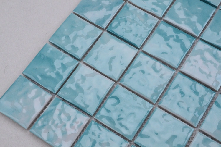 300X300 Elegant Ice Crack Sky Blue Mosaic Tiles Bathroom