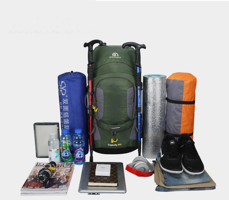 Sports Outdoor Backpack 60L Hiking Bag with Rain Cover Camping Backpack