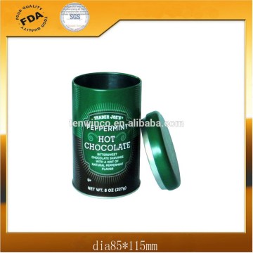 round tea tin can with inner plug good airproof lid