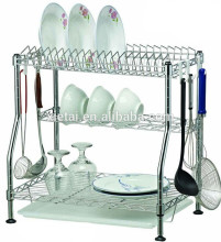 XTW-0809- 3-Tier Chrome Steel Kitchen Dish Rack