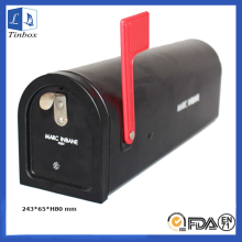 Black Metal Mailbox Post