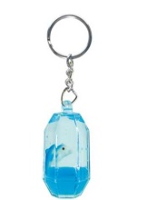 crystal shape acrylic key ring with animal figurine