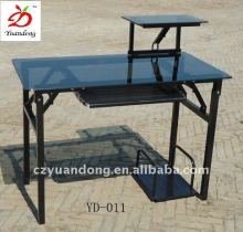 Tempered glass desk top Foldable Computer desk