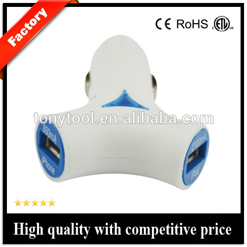 2 port usb car charger , car usb charger ,new design car charger adapter