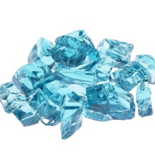 Caribbean Blue Gas Fire Pit Glass Stones for Outdoor Garden Decor