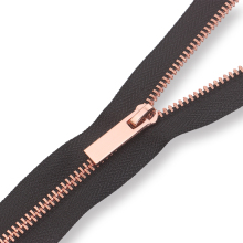 Rose Gold Aluminum Brass Open End Metal Zipper