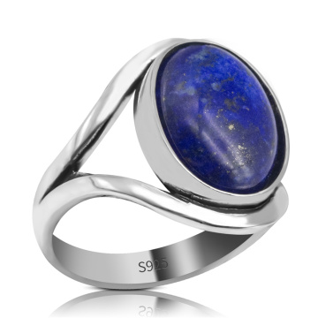 925 Sterling Silver Boho Hippie Lapis Lazuli Ring for Women