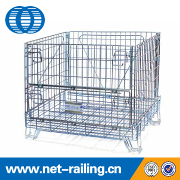 Warehouse metal galvanized collapsable colored storage crates