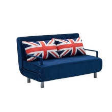 Blue Foldable Convertible Sofa Bed