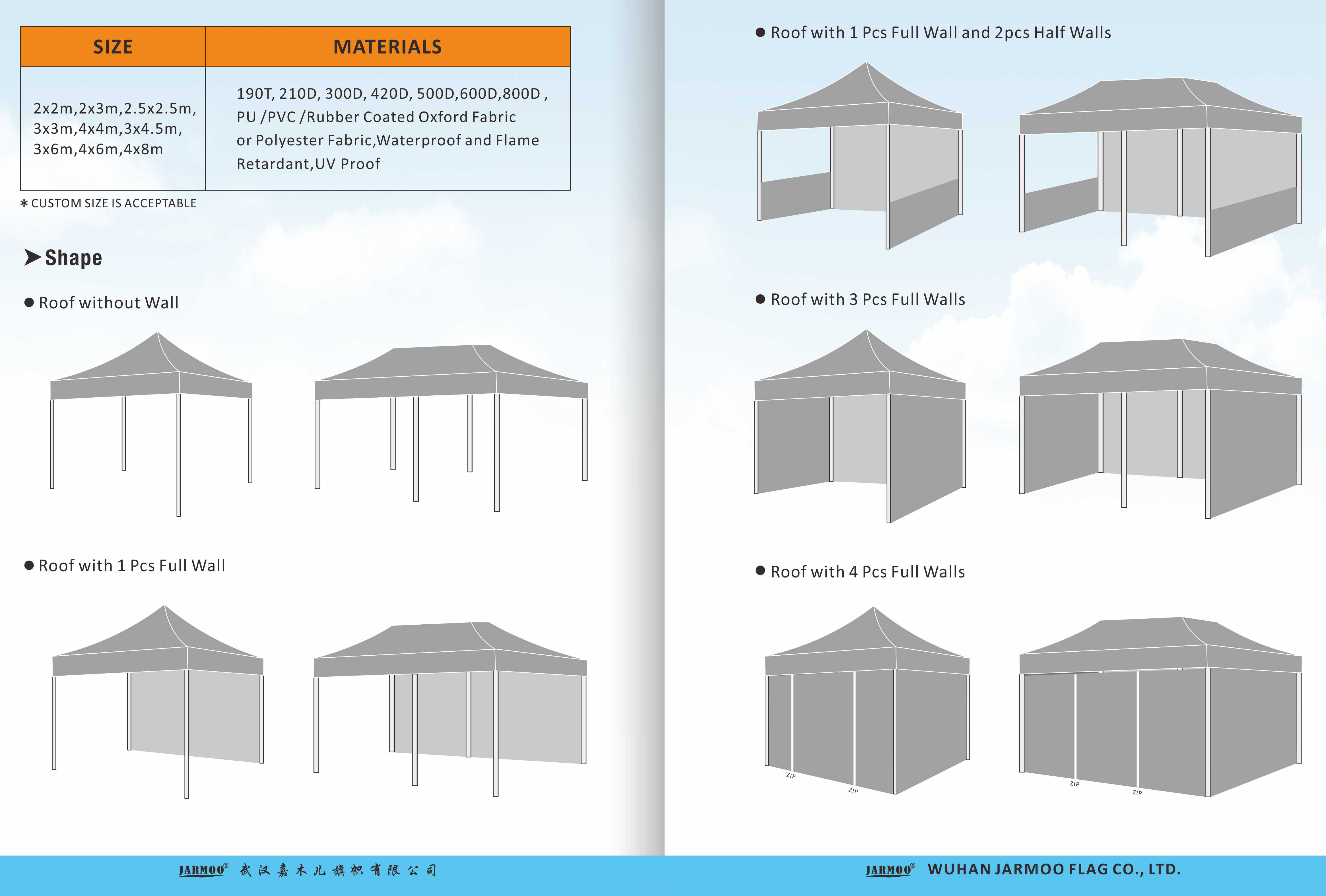 10x10ft Canopy Tent With Aluminium Frame And Top Cover For Advertising