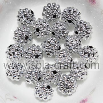 Prix ​​d&#39;usine d&#39;argent nouveau design perles de baies métalliques d&#39;imitation 10MM