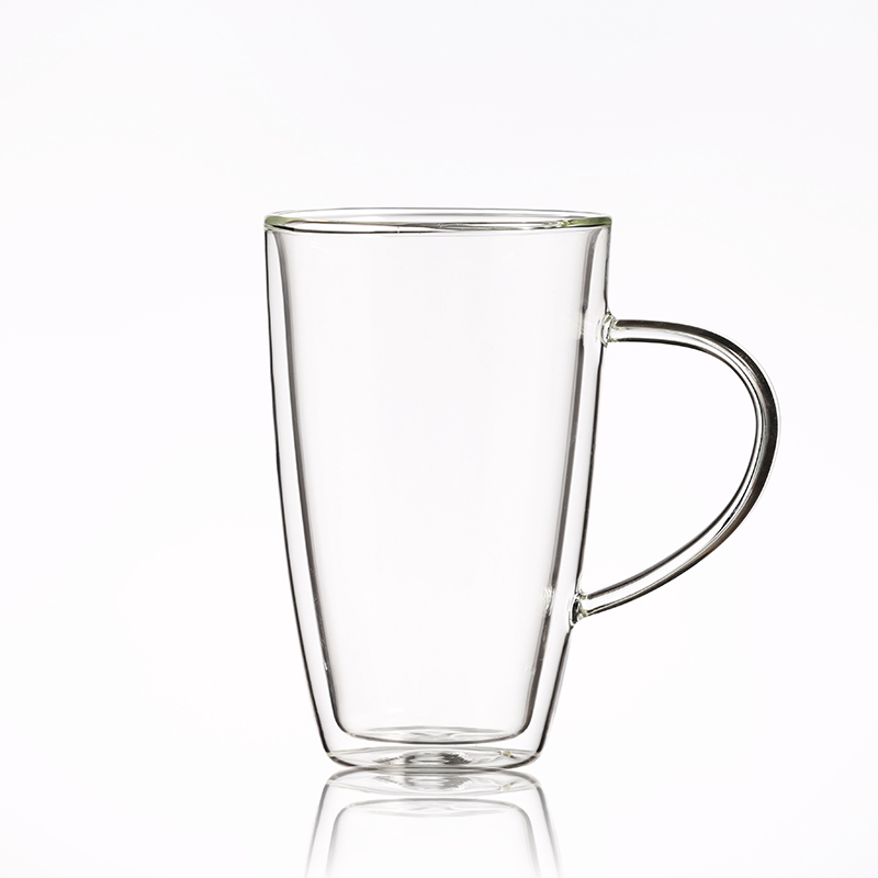 Cupă din sticlă cu perete dublu borosilicat, rezistentă la căldură, OEM ODM