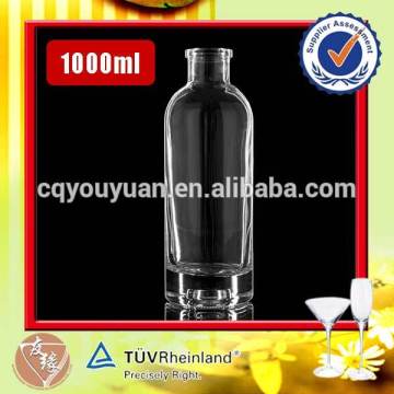 1000ml heavy base large cylinder glass bottle making company in China