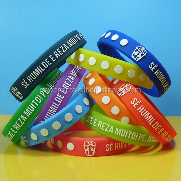 Custom logo transparent silicone bracelets silicone wristbands