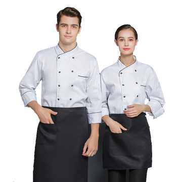 chef Uniform with embroidery logo double breasted Restaurant kitchen coat workwear