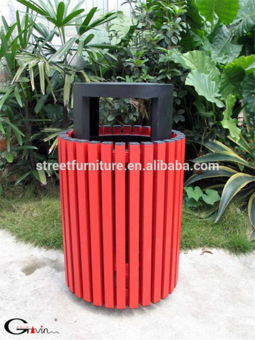 Powder coated outdoor iron trash can street trash can