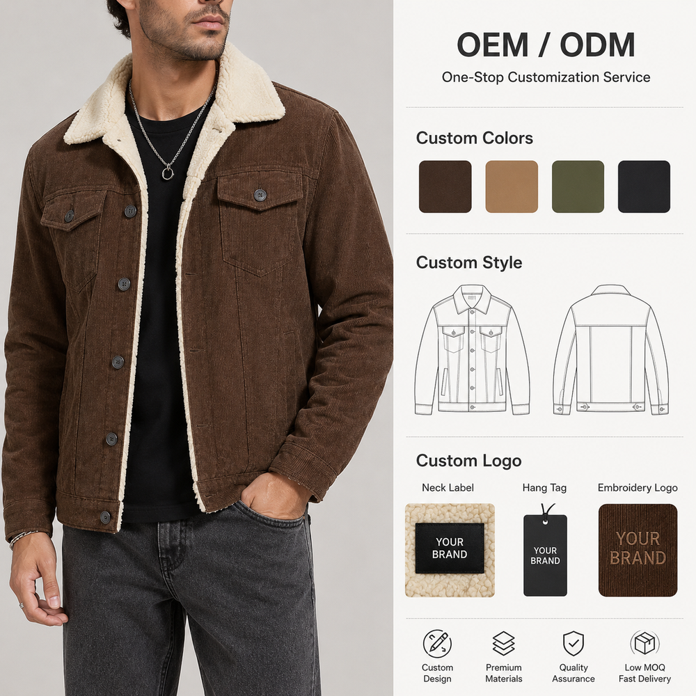 Мужская зимняя винтажная куртка-бомбер на подкладке из шерпы Men's Winter Sherpa Lined Vintage Bomber Jacket