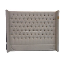 Modern European White Velvet Button Tufted King Size Upholstered Headboard