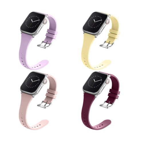 Silicone narrow slim apple watch band