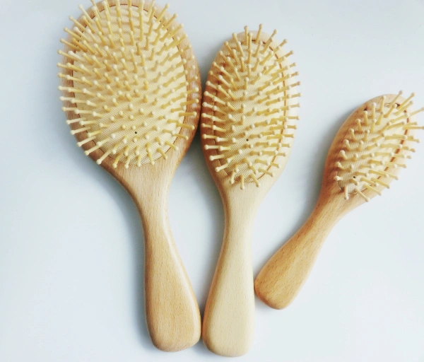 Wooden Grooing Paddle Hair Brush for Scalp Massage