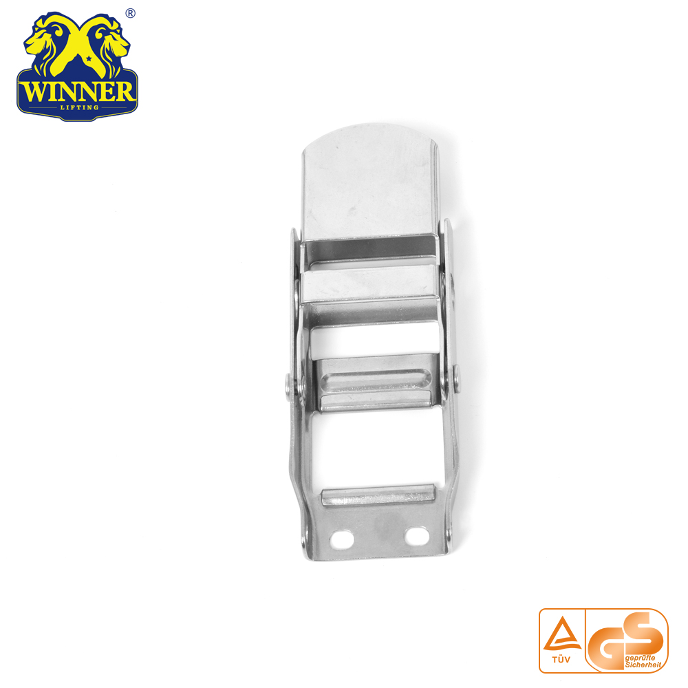 White Zinc Webbing Buckle 2 Inch Steel Overcenter Buckle