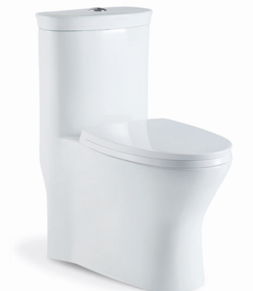 White Simple WC Siphon One Piece Toilet