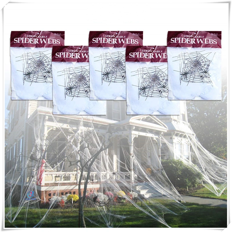 Scary Stretch Spider Web Webbing Haunted House Decoration in Halloween