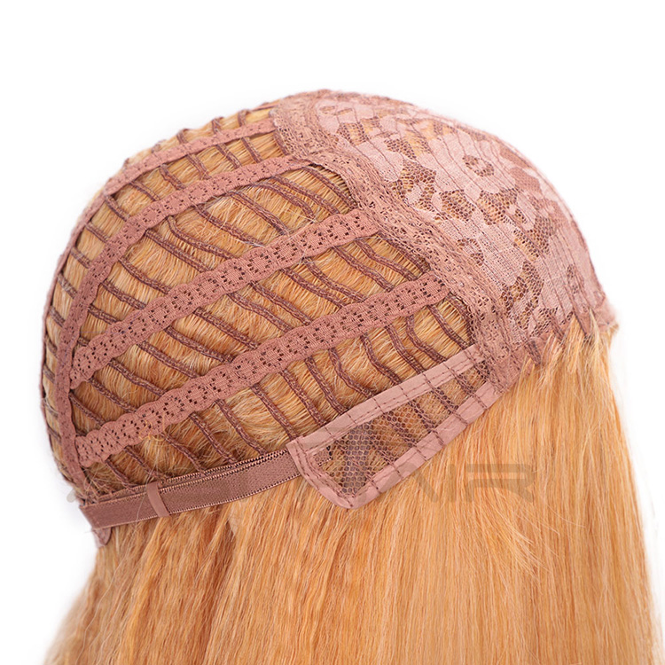 Aisi Hair Synthetic Yaki Middle Part Short Bob Wigs Brown Color Heat Resistant Synthetic Fiber Machine Made Wigs for Women