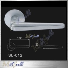 Stainless Steel Solid Lever Door Handle On Rose