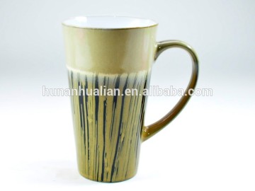 unique shape ceramic coffee mugs/tall custom coffee mugs/oversized ceramic coffee mugs