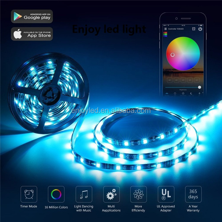 5m 10m 15m 20m 5050 2835 RGB Flexible Ribbon DC 12V smart led strip wifi