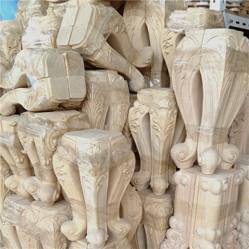 Unfinished Antique Carved Wood Furniture Legs Rubber Wood Legs
