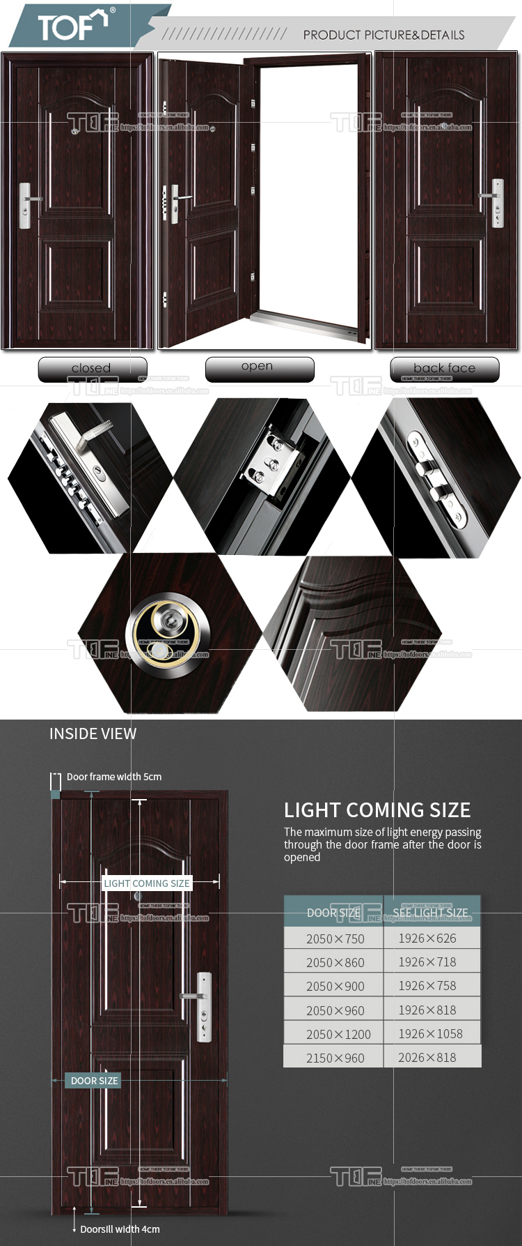 Factory Wholesale Very Cheap Price Luxury Design Metal Security front Entry Doors