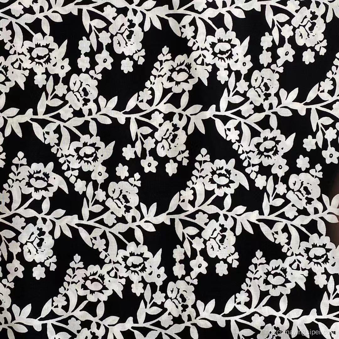 Popular 45s tecida 100%Rayon Vibrane Floral Impresso Fabric