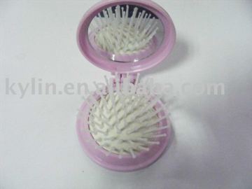 travel foldable hairbrush with mirror foldable comb