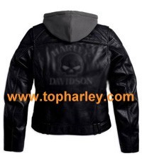 HARLEY DAVIDSON WOMENS SKULL 3IN1 LEATHER JACKET 98152-09VW