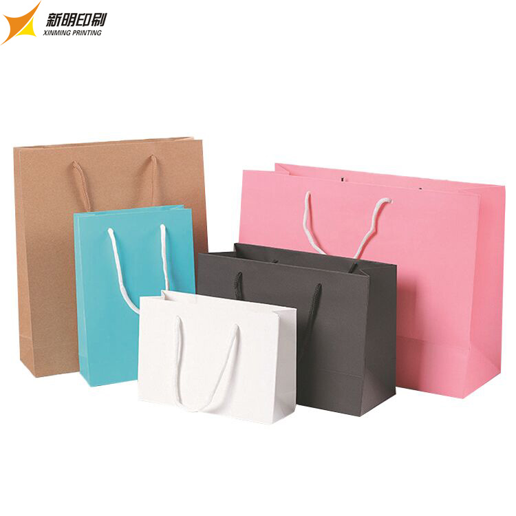 manufacture custom Best Price eco brown kraft- paper bag custom logo rooe handle bags private label for consmetics