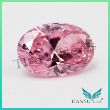 wholesale Artificial CZ Gemstone Oval 10x12mm Pink Zircon Gemstone