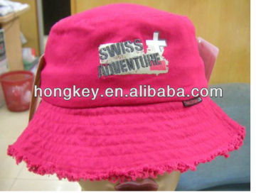 worn brim bucket hat