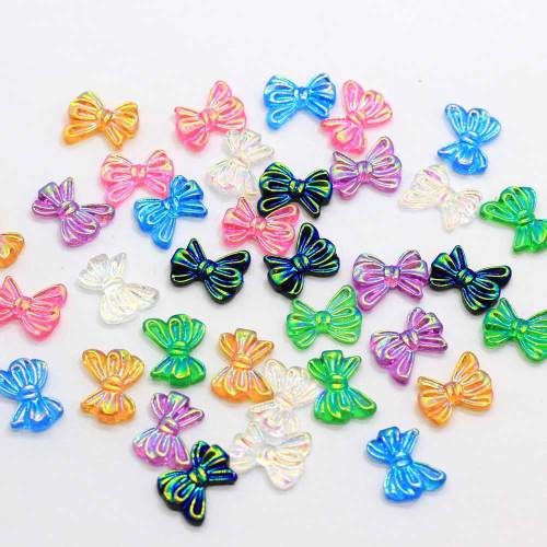 Brillant Bowknot Flatback résine Cabochon noeud papillon forme bricolage coque de téléphone embellissement vacances décoration enfants Slime Art déco