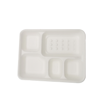 Eco Friendly Sugarcane Bagasse 5 compartment deep tray